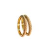 Gold Plated Pearl Bangles With White Stones