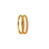 Gold Plated Kemp Bangles With Round White Pearls