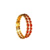 Gold Plated Kemp Bangles With Round Oval Red Stones