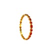 Gold Plated Kemp Bangles With Round Oval Red Stones