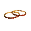 Gold Plated Kemp Bangles With Round Oval Red Stones