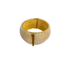 gold plated With white stone single bangle