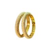 Gold Plated Pearl Bangles With White Stones