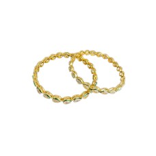 gold plated with white and green color bangles