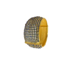 Gold plated With blue stone single bangle
