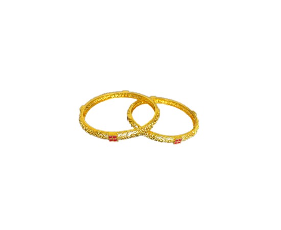Gold plated with red disign bangles