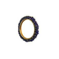 Gold Plated Bangles With Blue Beads