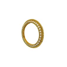 Gold Plated Bangle With White Stones