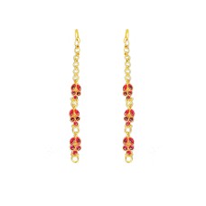 Gold Plated With Red Stone Ear Chain