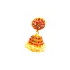 Golden Jhumka With Round Small Red & Green Stones