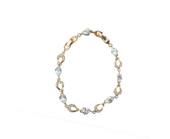 gold plated with white stone bracelet