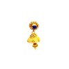 Flower Jhumka With Blue Stone