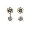 Gold plated with green and white stone studs