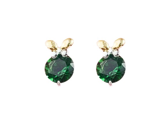 Gold Plated With Green Stone Studs