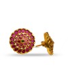 Gold Plated Round Stud With Red Stones