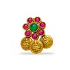 Gold Plated Stud With Pink Green Stone And Kaasu Design