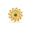 Gold Plated Studs With Green Stone And Flower Design